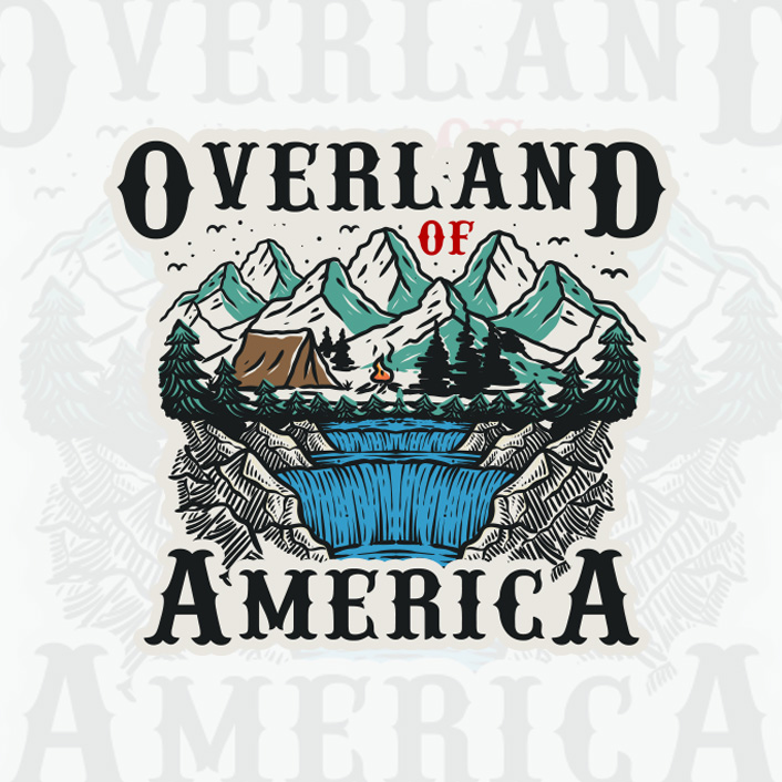 Overland of America. Adventure and Outdoors Illustration