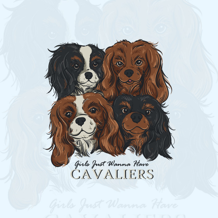 Girls Just Wanna Have Cavaliers T-Shirt Design