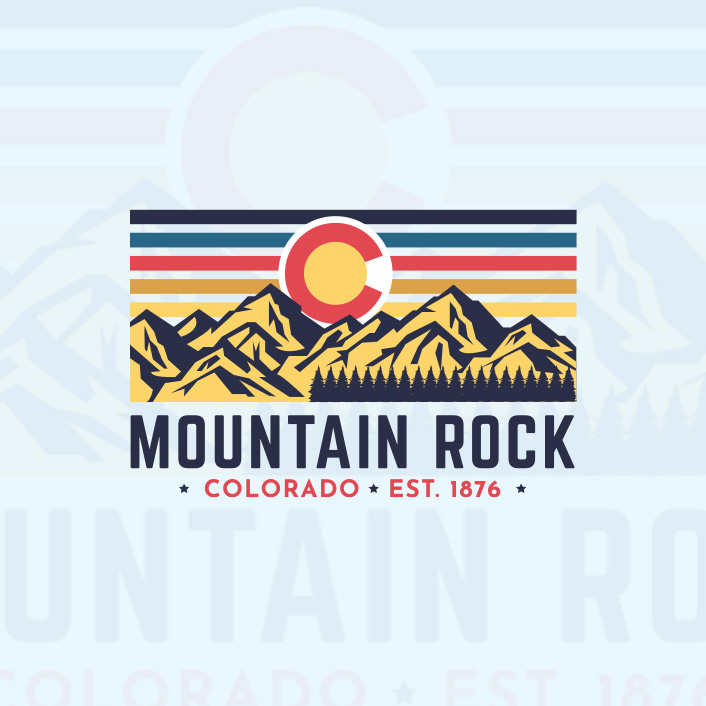 Mountain Rock Colorado. Mountaineers Vintage Illustration Design
