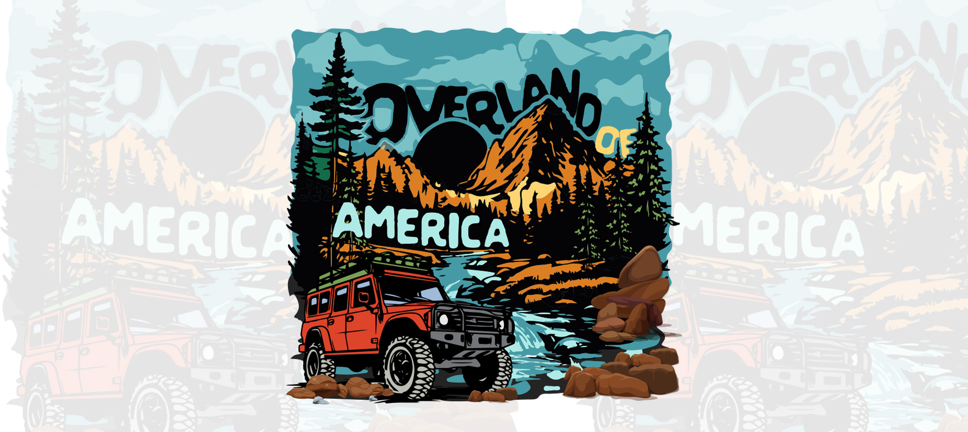 Project image of Overland of America. Adventure and Outdoors Illustration