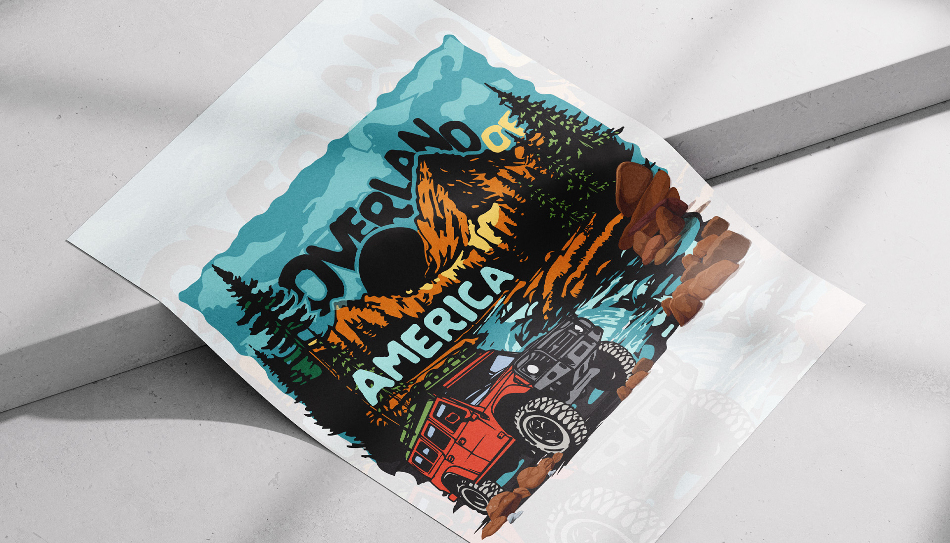 Project image of Overland of America. Adventure and Outdoors Illustration