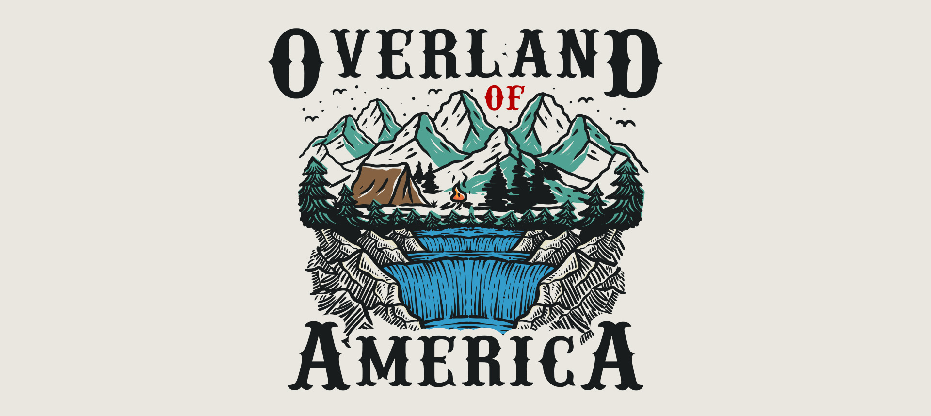 Project image of Overland of America. Adventure and Outdoors Illustration