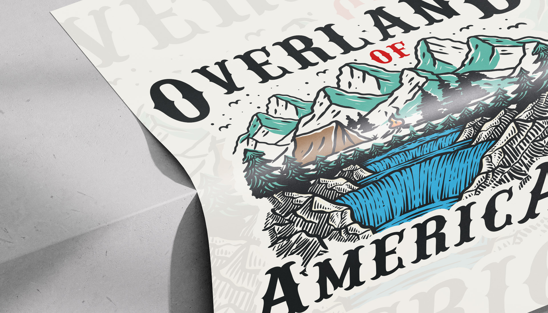 Project image of Overland of America. Adventure and Outdoors Illustration
