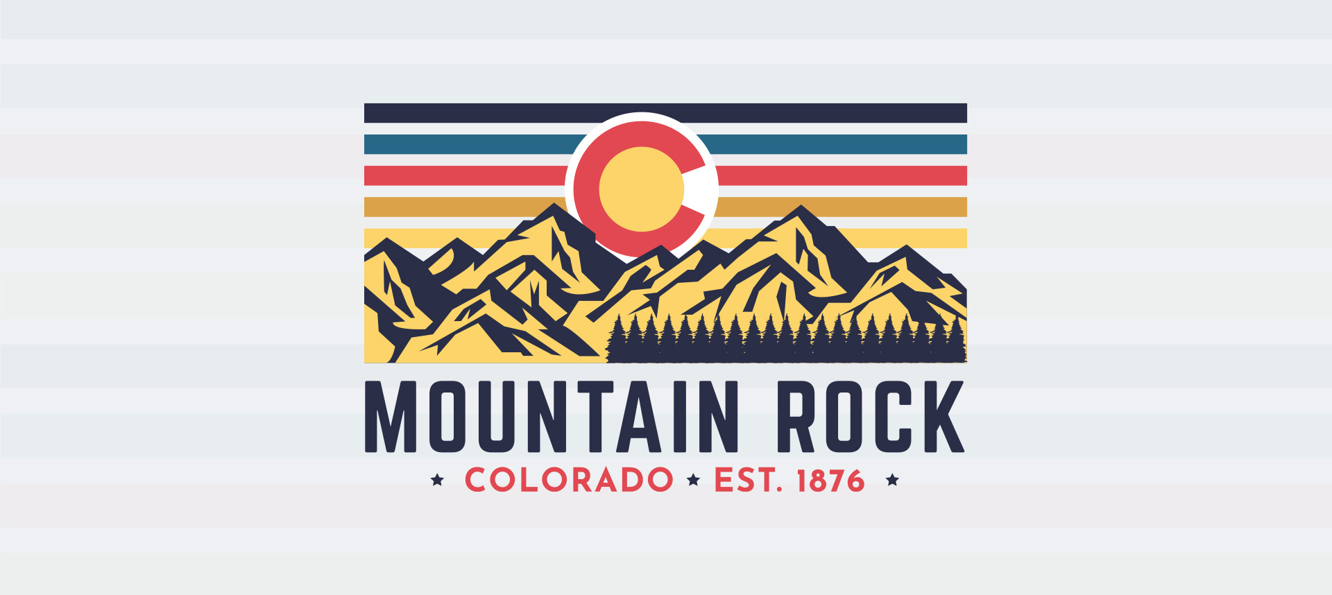 Project image of Mountain Rock Colorado. Mountaineers Vintage Illustration Design