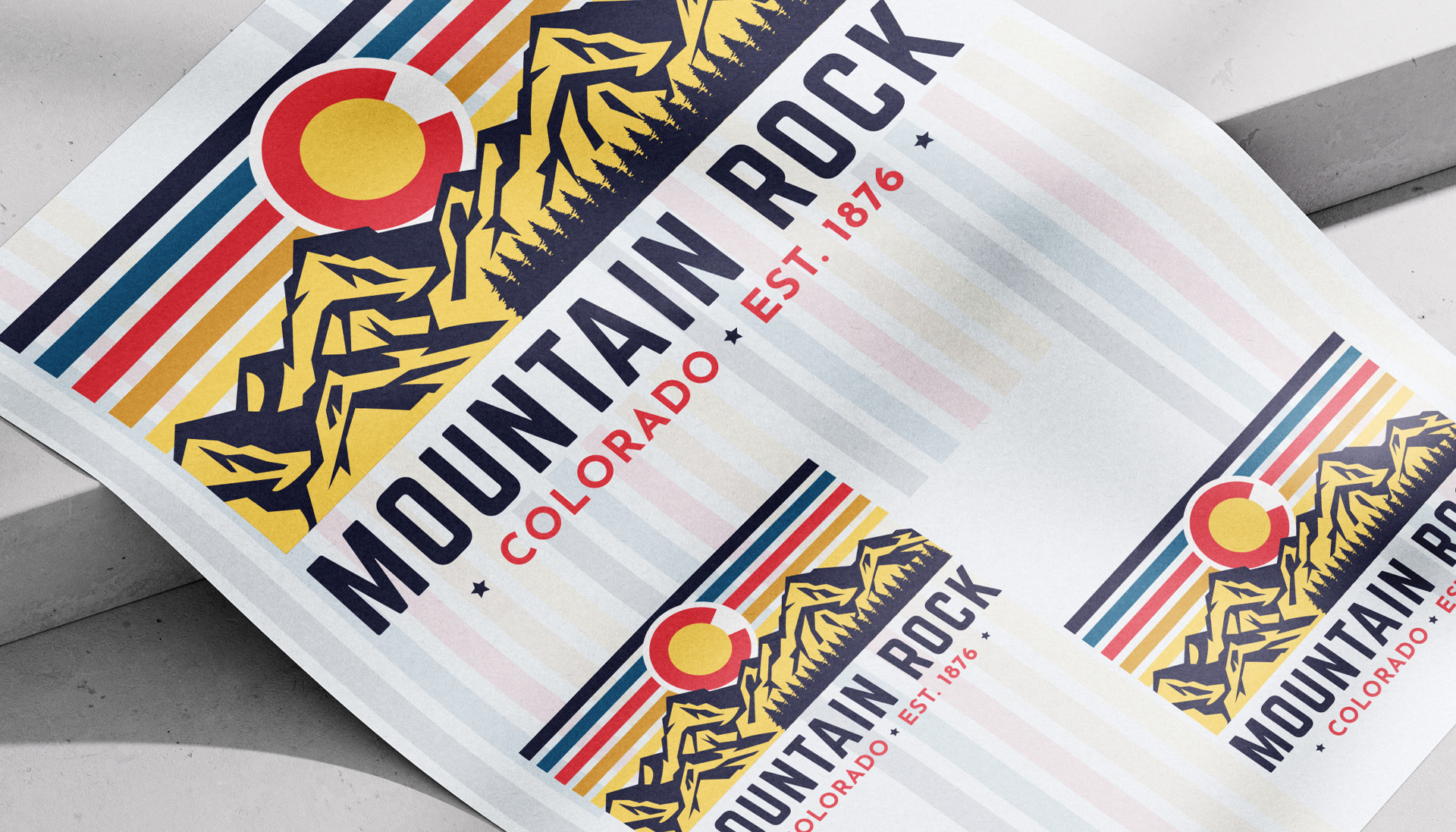Project image of Mountain Rock Colorado. Mountaineers Vintage Illustration Design