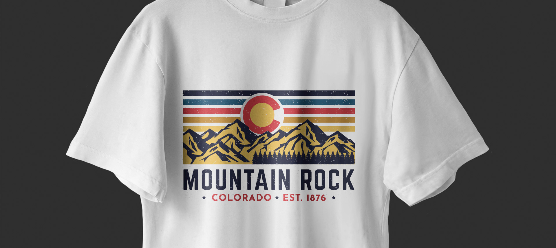 Project image of Mountain Rock Colorado. Mountaineers Vintage Illustration Design