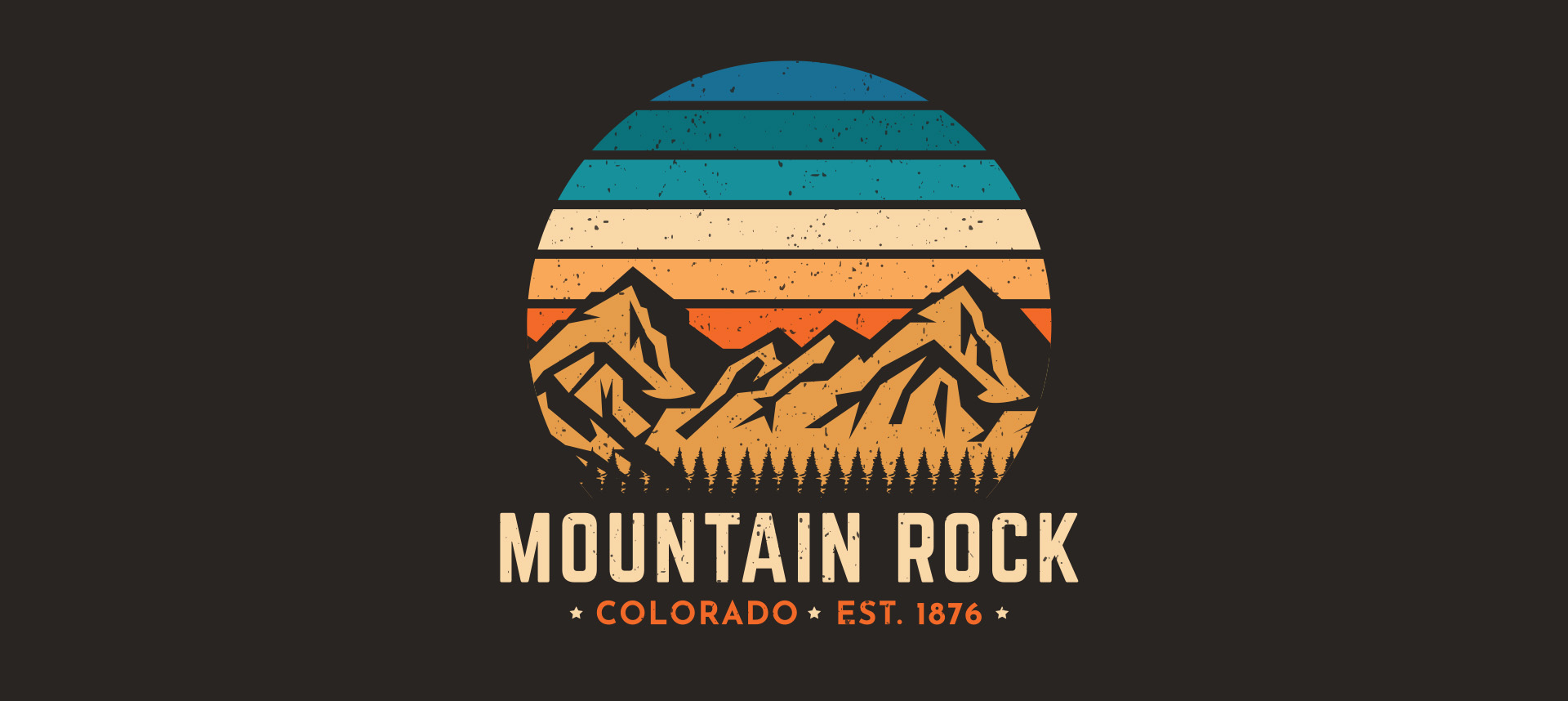 Project image of Mountain Rock Colorado. Mountaineers Vintage Illustration Design