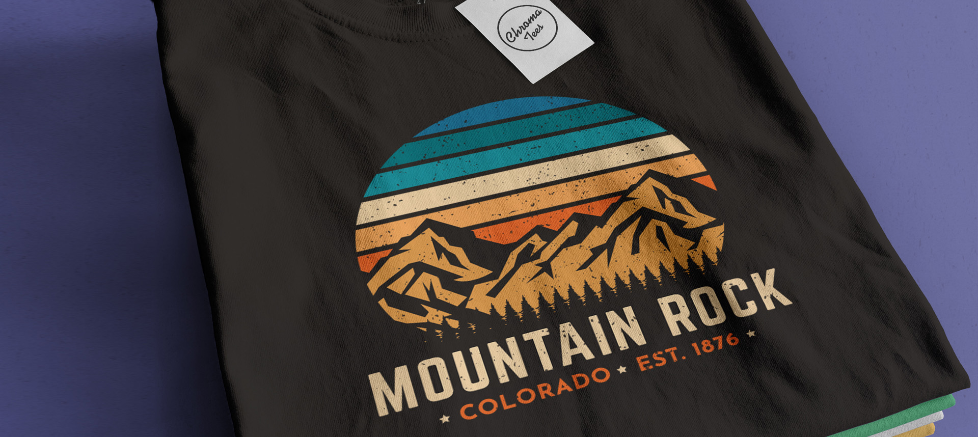 Project image of Mountain Rock Colorado. Mountaineers Vintage Illustration Design
