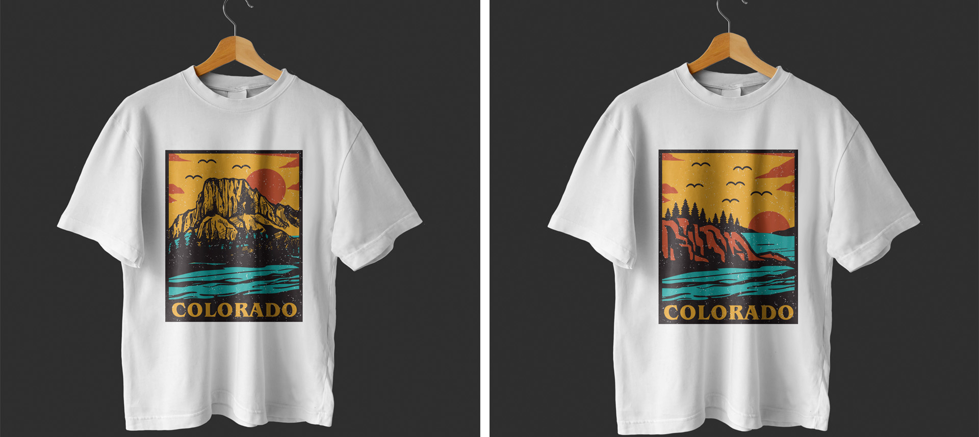 Project image of Mountain Rock Colorado. Mountaineers Vintage Illustration Design