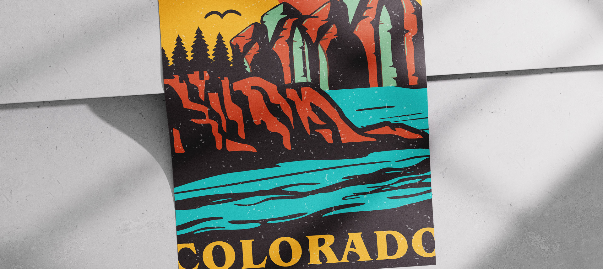 Project image of Mountain Rock Colorado. Mountaineers Vintage Illustration Design